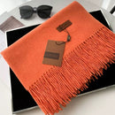 Womens Thickened Fashionable Solid-Color Tassel Scarf