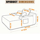 Convertible Chaise Lounge Sleeper Sofa with Cup Holders & Pillows