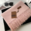 Womens Thickened Fashionable Solid-Color Tassel Scarf