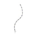 10K White Gold 5x4mm Oval Sapphire Gemstone and 1/10 Cttw Diamond Prong Set "X" Link Bracelet - Size 7" (H-I Color, SI1-SI2 Clarity)