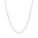 18k White Gold Round Cable Chain 1.5mm