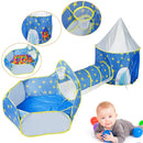 3 In 1 Child Crawl Tunnel Tent Kids Play Tent Ball Pit Set Foldable Children Play House Pop-up Kids Tent w/Storage Bag For Indoor Outdoor Travel Use