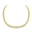 10K Yellow Gold 4 cttw Brilliant Round-Cut Diamond Graduating Riviera Statement Necklace (H-I Color, I2-I3 Clarity)
