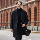 Double Breasted Thickened Mid Length Woolen Windbreaker Jacket