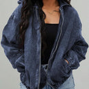 Womens Vintage Washed Denim Jacket