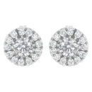 14k White Gold 1 cttw Diamond Halo Stud Earrings (I-J Clarity, I1-I2 Color)