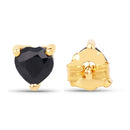 0.70 Carat Genuine Black Sapphire 14K Yellow Gold Earrings