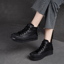 Back Zip Cowhide Ankle Boots