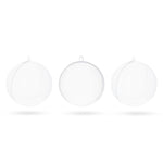 2.36-Inch Clear Plastic Fillable Christmas Ball Ornaments for DIY Crafts: Set of 3