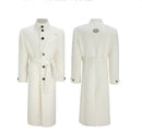 Short-pile Faux Two-piece Wool Coat Long Alpaca-blend Trench Coat