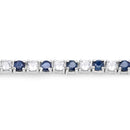 6.87 ct. t.w. Blue Sapphire and White Topaz Bracelet in Sterling Silver