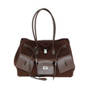 Large-Capacity Neutral-Style Tote Wing Genuine Leather Motorcycle Shoulder Bag