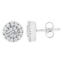 14k White Gold 1 cttw Diamond Halo Stud Earrings (I-J Clarity, I1-I2 Color)