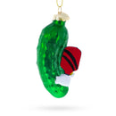 Pickle with Paddle Blown Glass Christmas Ornament