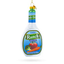 Ranch Dressing Bottle Blown Glass Christmas Ornament