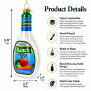 Ranch Dressing Bottle Glass Christmas Ornament