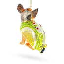 Taco Dog Blown Glass Christmas Ornament