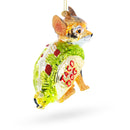 Taco Dog Blown Glass Christmas Ornament