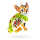 Taco Dog Blown Glass Christmas Ornament