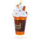 Pumpkin Spice Drink Blown Glass Christmas Ornament