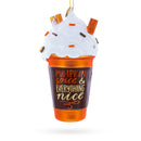 Pumpkin Spice Drink Blown Glass Christmas Ornament