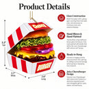 Juicy Cheeseburger with Lettuce and Tomato Glass Christmas Ornament