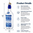 Spirit of Christmas Vodka Bottle Glass Christmas Ornament