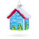 Christmas Dogs in Doghouse Blown Glass Christmas Ornament
