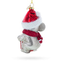 Festive Koala with Present Blown Glass Christmas Ornament