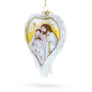 Holy Family Heart Blown Glass Christmas Ornament