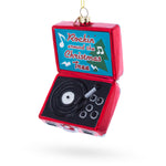 Vintage Vinyl Record Player Blown Glass Christmas Ornament