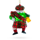 Scottish Santa with Whiskey Blown Glass Christmas Ornament