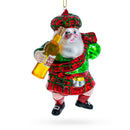 Scottish Santa with Whiskey Blown Glass Christmas Ornament