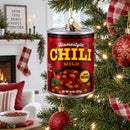 Chili Soup Can Glass Christmas Ornament