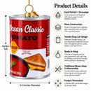 Tomato Soup Can Glass Christmas Ornament