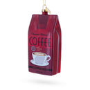 Coffee Bag Blown Glass Christmas Ornament