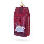 Coffee Bag Blown Glass Christmas Ornament