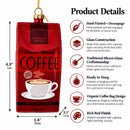 Organic Coffee Bag Glass Christmas Ornament