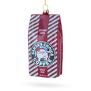 Santa’s Choice Coffee Bag Blown Glass Christmas Ornament