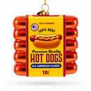 Premium Hot Dogs Pack Glass Christmas Ornament