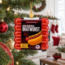 Smoked Bratwurst Box Glass Christmas Ornament