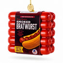 Smoked Bratwurst Box Glass Christmas Ornament