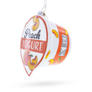 Peach Yogurt Glass Christmas Ornament