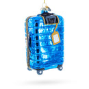 London Landmarks Suitcase Blown Glass Christmas Ornament