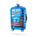 London Landmarks Suitcase Blown Glass Christmas Ornament