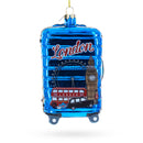 London Landmarks Suitcase Blown Glass Christmas Ornament