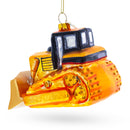 Bulldozer Construction Vehicle Blown Glass Christmas Ornament