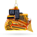 Bulldozer Construction Vehicle Blown Glass Christmas Ornament