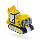 Track Excavator Construction Vehicle Blown Glass Christmas Ornament