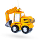 Wheel Excavator Construction Vehicle Blown Glass Christmas Ornament